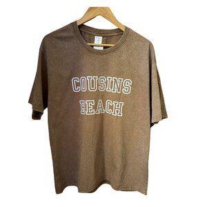 Distressed Washed Round Neck T-shirt, Size L